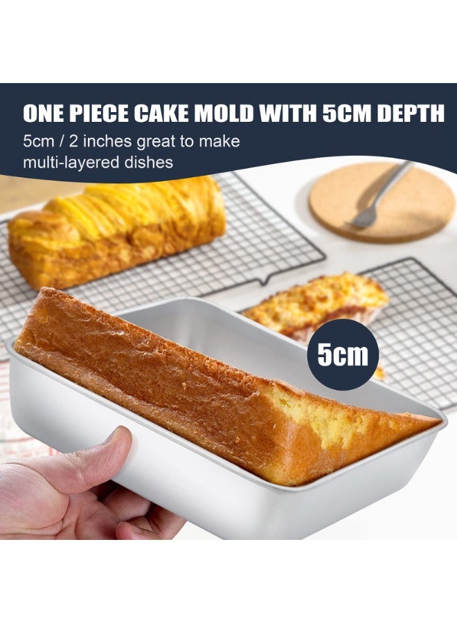 2 Pack 8 Inch Square Baking Tin 21cm, Stainless Steel Cake Roasting Pan Matte Finish Dishwasher Safe for Brownie Lasagna Birthday Cake - Image 4